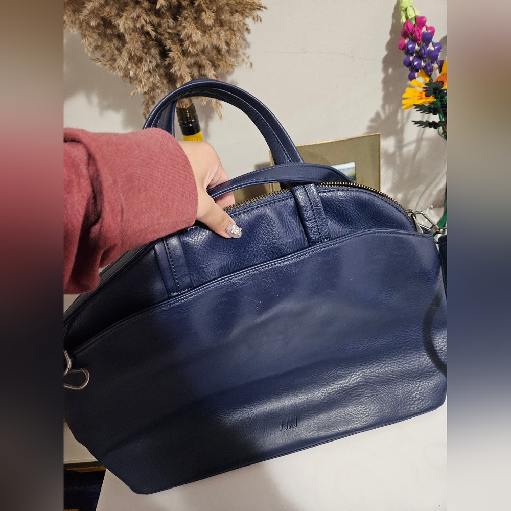 Navy Blue Matt & Nat Laptop Women's Bag - Picture 5 of 6